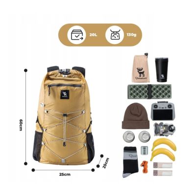 3. Qunature waterproof hiking backpack black 20l