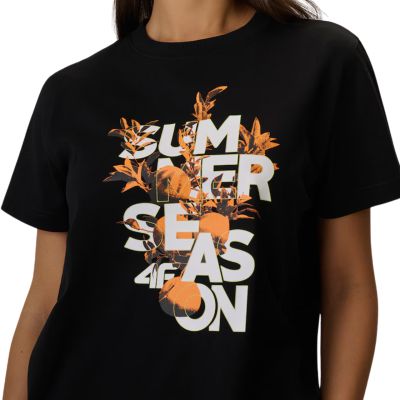 4. Women's T-shirt 4F F2721 deep black 4FWSS26TTSHF2721 20S