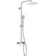 Rain shower with bathtub tap - movable spout