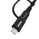 4. Wozinsky WNBAA 4in1 cable 2x USB-C 1x USB-A 1x Lightning 60W 1 m - black