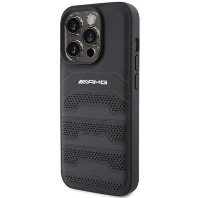 2. Mercedes AMG Leather Debossed Lines case for iPhone 15 Pro Max - black