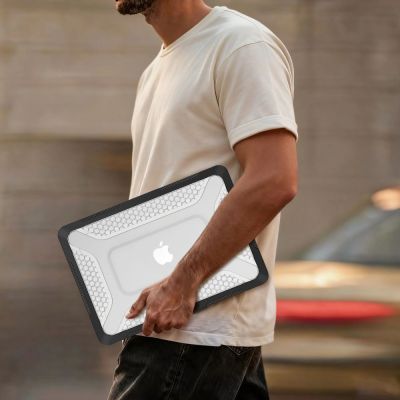 9. Tech-Protect Kevlar Pro Case for MacBook Neo 13" 2026 - Black and Clear