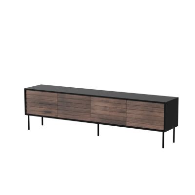 4D CORTINA TV cabinet 200x40x55 black/walnut