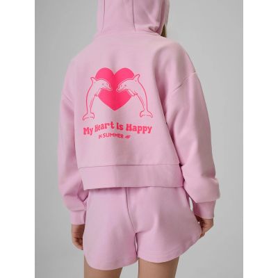 2. Girls' loose sweatshirt with hood 4F 4FJRSS26TSWSF2936-56S