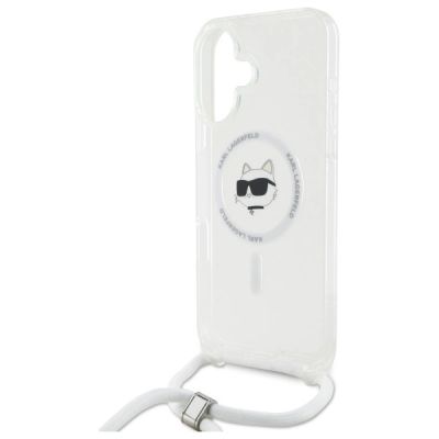 5. Karl Lagerfeld IML Choupette Head & Cord Magsafe iPhone 16 Case - Clear