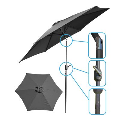 300CM FOLDABLE GARDEN UMBRELLA GREY