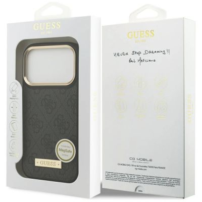 8. Guess 4G Logo Plate MagSafe Case for iPhone 17 Pro - Black