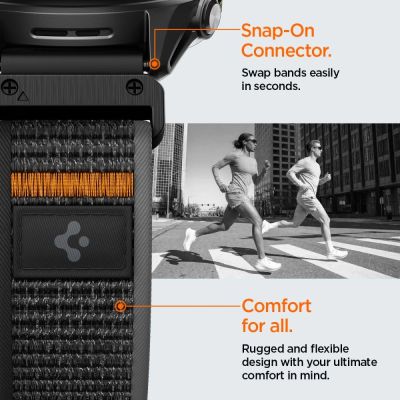 6. Spigen Athlex Air Strap for Garmin QuickFit 22mm - Black and Orange