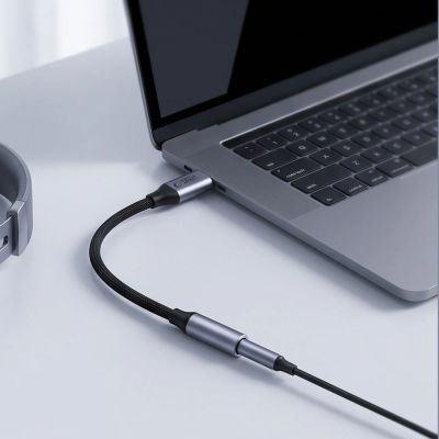 9. Tech-Protect Ultraboost USB-C to Mini Jack 3.5mm DAC adapter - dark gray