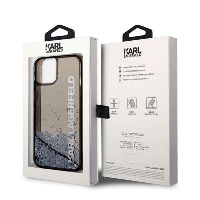 8. Karl Lagerfeld KLHCP14SLCKVK iPhone 14 6.1 "black / black hardcase Liquid Glitter Elong