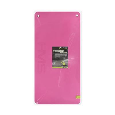 4. HMS Premium MFK02 Pink-Black Club Fitness Mat with Holes