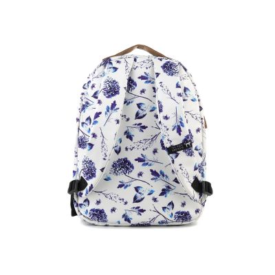 4. THE SOCIETY PACK XCLASSIC BACKPACK 181CPR702-72 OFF WHITE BLUE FLOWER ALLOVER