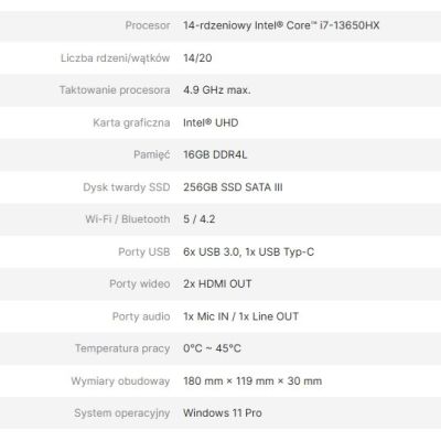 3. AVTEK COMPUTER OPS I7 13650HX 16GB 256GB/WIN 11 PRO