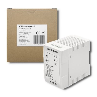 QOLTEC DIN RAIL POWER SUPPLY 96W | 24V | 4A | WHITE | SLIM