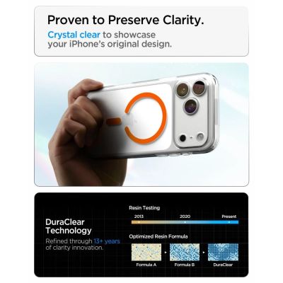 7. Spigen Ultra Hybrid MagSafe Case for iPhone 18 Pro / 17 Pro - Transparent Orange