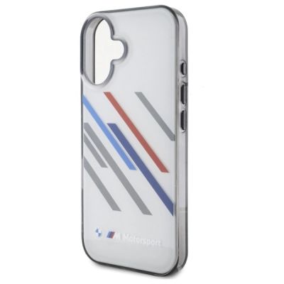6. BMW Motosport IML Random Stripes iPhone 16 Plus Case - Gray
