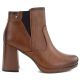2. Women's ankle boots with a block heel and platform, insulated, brown, M.Daszyński AF125B-1