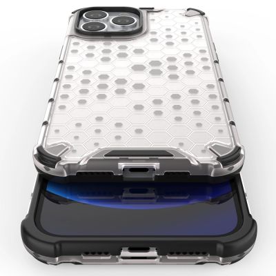 10. Honeycomb Case armor cover with TPU Bumper for iPhone 13 Pro Max transparent