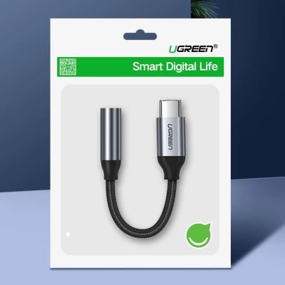11. Ugreen Headphone Adapter with 3.5mm mini jack to USB Type C 10cm gray (30632)