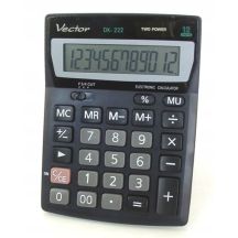 Vector KAV DK-222 desktop calculator, 12-digit, 103x137mm, black