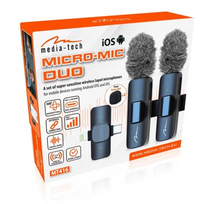 12. MEDIA-TECH MICRO-MIC DUO MT416 Lavalier Microphone Set