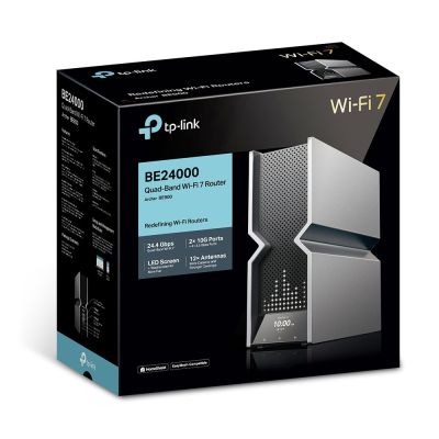 5. TP-Link Archer BE900 Wireless Router Multi-Gigabit Ethernet Quad-band (2.4 GHz / 5 GHz-1 / 5 GHz-2 / 6 GHz) Black, Gray