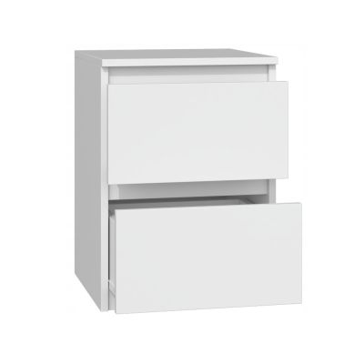 2. M2 MALWA BEDSIDE TABLE 2 DRAWERS WHITE 2 PIECES