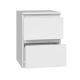 2. M2 MALWA BEDSIDE TABLE 2 DRAWERS WHITE 2 PIECES