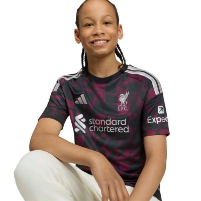 7. adidas Liverpool FC 26/27 Third Jersey Kids' Shirt Black and Pink KB8284