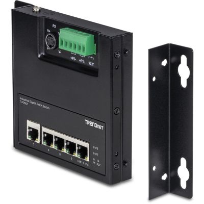 4. TRENDnet 5 Port Gigabit Unmanaged PoE+ FA Metal Industrial Switch