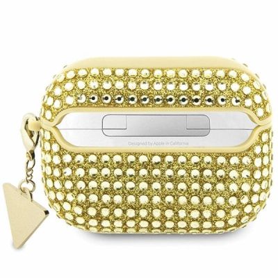 2. Guess Rhinestone Triangle Case for AirPods Pro 2 (2022/2023) - Gold