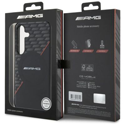 8. AMG Double Layer Rhombs MagSafe Case for Samsung Galaxy S25+ - Black/Red