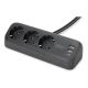Digitus 3-Way Office Power Strip with 2 USB-A and 1 USB-C Ports, Black