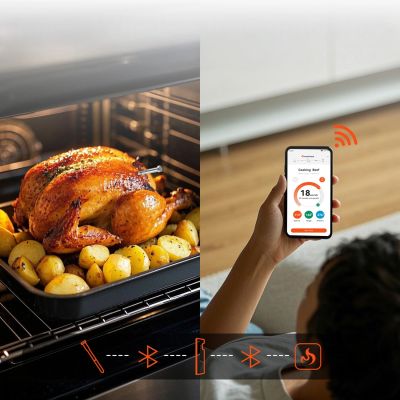 7. Meatmeet S Pro Kitchen Thermometer with Bluetooth App for Grill, Oven, Smoker - Gray
