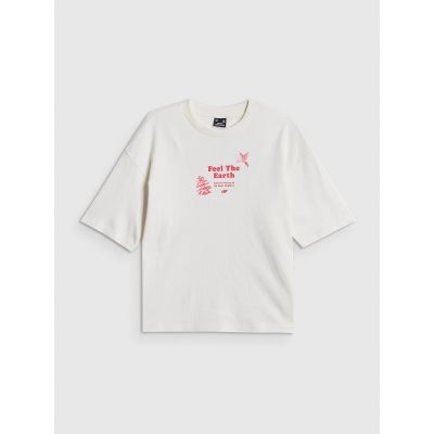 5. Women's regular printed T-shirt 4F 4FRSS26TTSHF3704-11S