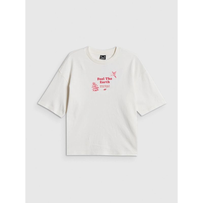 5. Women's regular printed T-shirt 4F 4FRSS26TTSHF3704-11S
