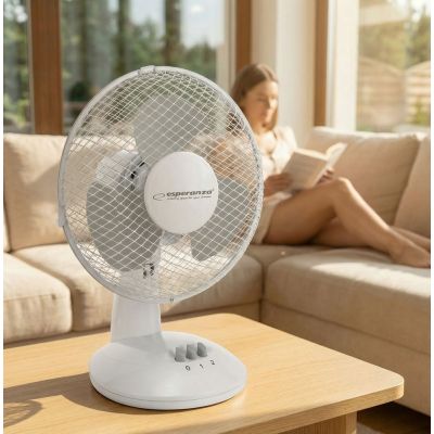 9. Esperanza Zephyr EHF004WE desk fan (white, gray)