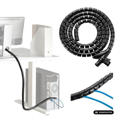 7. MACLEAN Cable Organizer/Cable Cover Black MCTV-899 B
