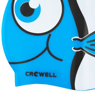 4. Crowell Nemo-Jr Silicone Swim Cap-Blue