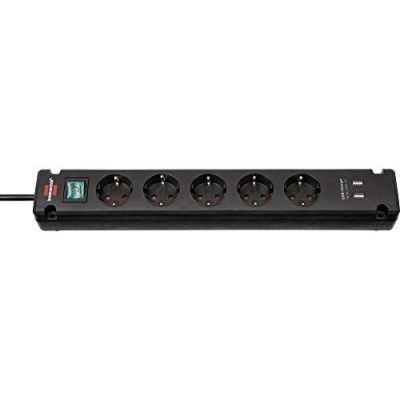 4. Brennenstuhl Bremounta 3 m power strip 5 x network sockets indoor black