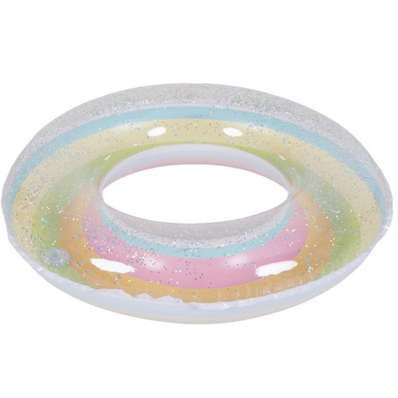 2. SWIMMING RING 90CM RAINBOW GLITTER GREEN 35644