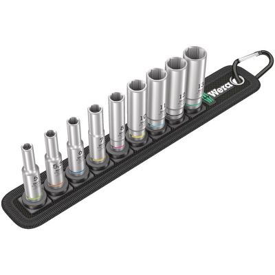 1/4'' long impact socket set 5-13MM, 9 PCS.