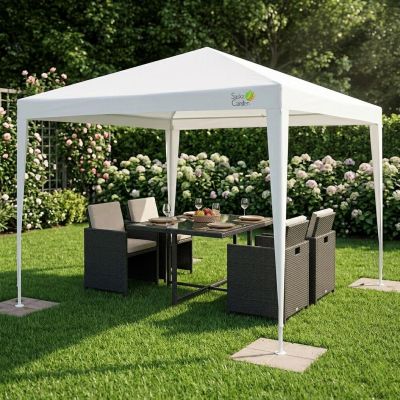 6. GARDEN TENT PAVILION PE 3x3x2.45M WHITE SASKA GARDEN