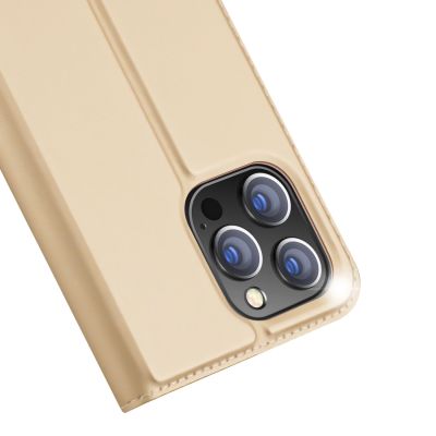 3. Dux Ducis Skin Pro Holster Flip Cover for iPhone 14 Pro gold
