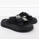 12. Women’s black platform slides with rhinestones Potocki 16347