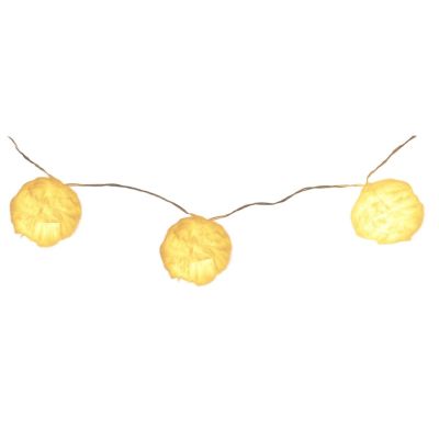 15. FUR BALL GARLAND LAMPS BATTERY-OPERATED 50MM LED WARM WHITE