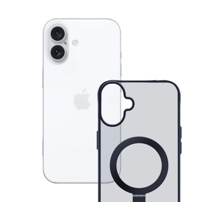 14. 3mk Smoke Case Mag&Stand for Apple iPhone 16 - black