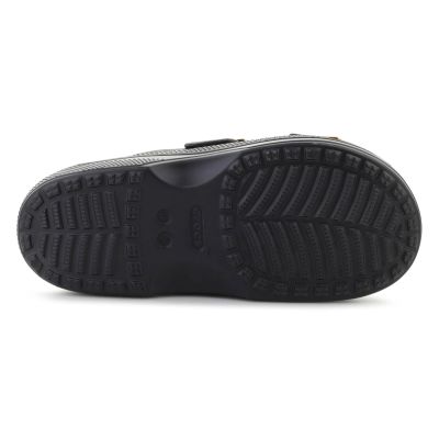 7. CROCS SATURDAY METALLIC BUCKLE SANDAL IN BLACK 213316-001