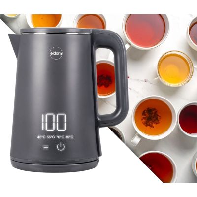 10. ELDOM CORDLESS KETTLE C515S ORRA 1.8L 2000W, GRAY, 5 PROGRAMS 45, 55, 70, 85, 100°C, KEEP TEMPERATURE