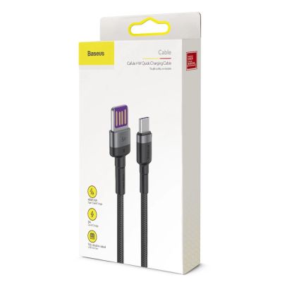 23. Baseus Cafule cable USB Type C SuperCharge 40W Quick Charge 3.0 QC 3.0 1m gray-black (CATKLF-PG1)